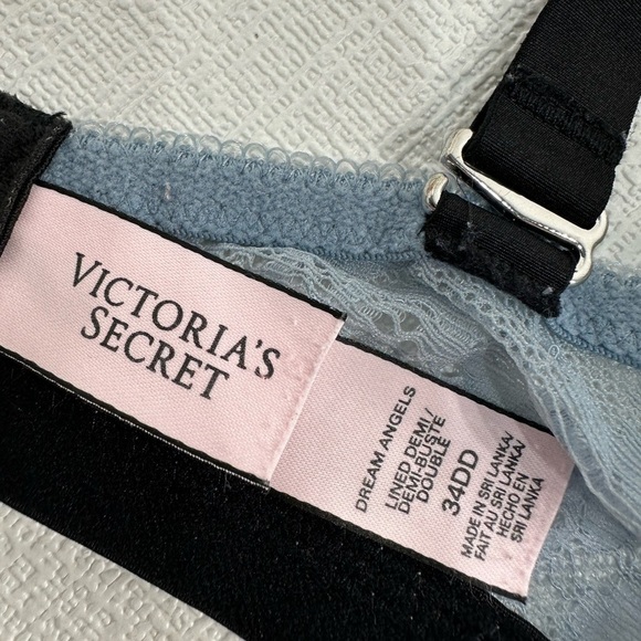Victoria’s Secret lace bra molded cups blue size 34DD - Picture 6 of 9